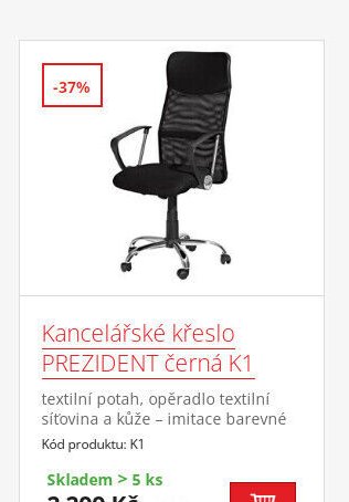 Kancelářské křeslo PREZIDENT černá K1