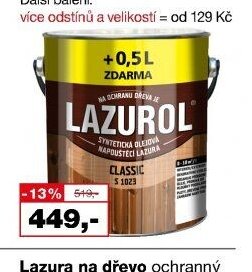 LAZUROL Classic S1023 2,5 l + 0,5 l zdarma, palisandr/teak
