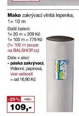 Mako zakrývací vlnitá lepenka, 1x 10 m
