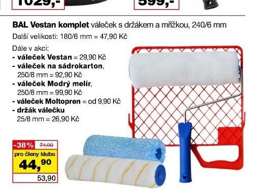BAL Vestan komplet váleček s držákem a mřížkou, 240/6 mm