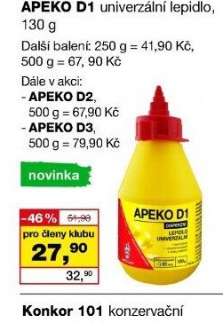 APEKO D1 univerzální lepidlo, 130 g