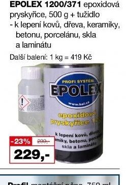 EPOLEX 1200/371 epoxidová pryskyřice, 500 g + tužidlo