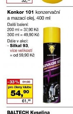 Konkor 101 konzervační a mazací olej, 400 ml