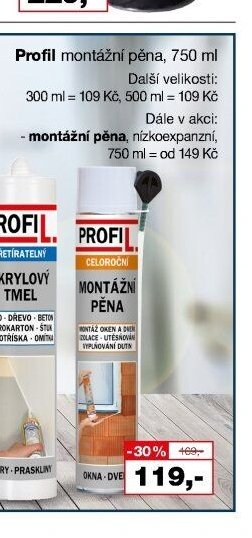 Profil montážní pěna, 750 ml