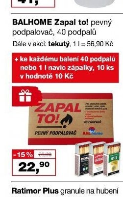 BALHOME Zapal to! pevný podpalovač, 40 podpalů