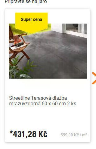Streetline Terasová dlažba mrazuvzdorná 60 x 60 cm 2 ks