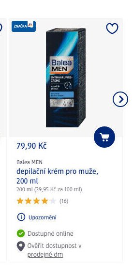 Balea MEN depilační krém pro muže, 200 ml - dm drogerie aktualniletaky.eu
