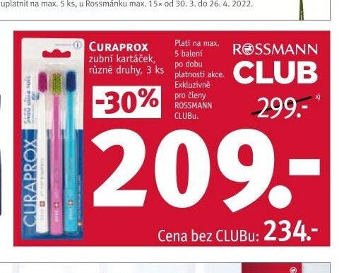 Curaprox zubní kartáčky, 3 ks