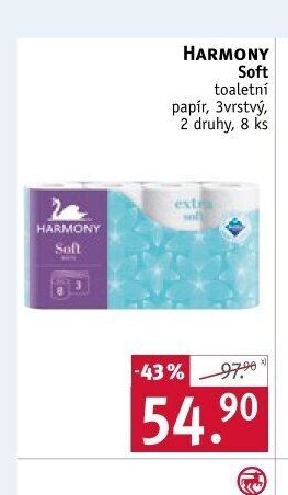 HARMONY Soft toaletní papír, 3vrstvý, 2 druhy, 8 ks