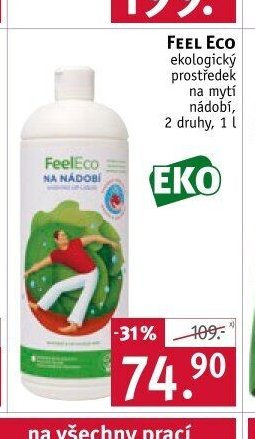 FEEL ECO ekologický prostředek na mytí nádobí, 2 druhy, 1 l