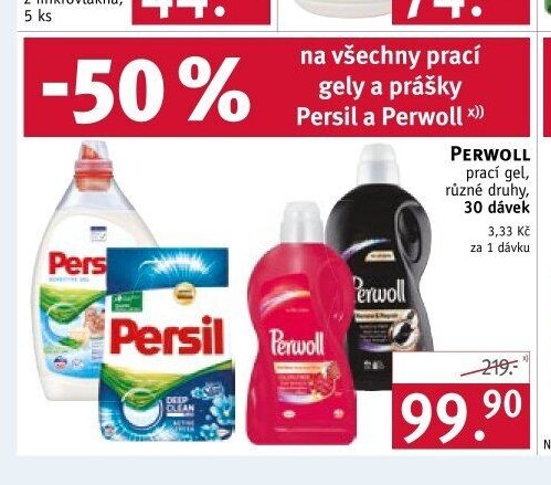NA VŠECHNY PRACÍ GELY A PRÁŠKY PERSIL A PERWOLL