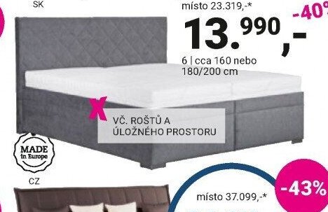 Postel s úložným prostorem