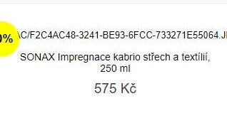 SONAX Impregnace kabrio střech a textilií, 250 ml