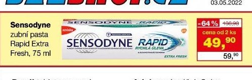 Sensodyne zubní pasta Rapid Extra, 75 ml