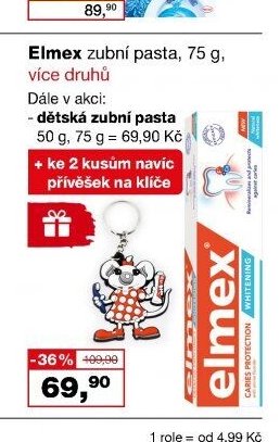 Elmex zubní pasta, 75 g