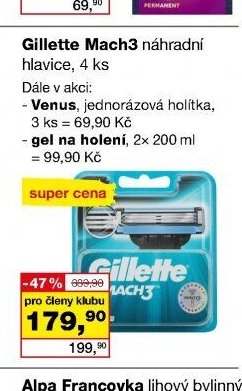 Gillette Mach3 náhradní hlavice