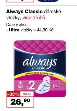 Always Classic dámské vložky