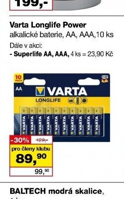 Varta Longlife Power alkalické baterie