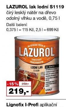 LAZUROL lak lodní S1119