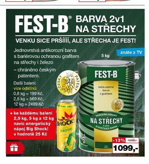 FEST-B BARVA 2v1 NA STŘECHY
