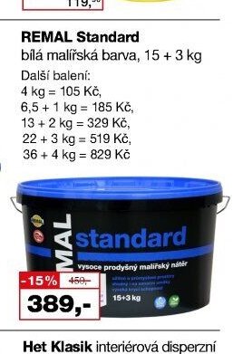 REMAL Standard bílá malířská barva