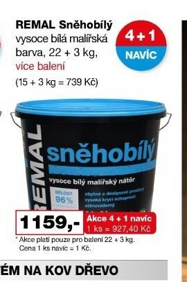 REMAL Sněhobílý vysoce bílá malířská barva
