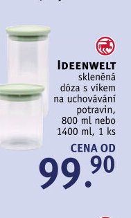 IDEENWELT skleněná dóza s víkem na uchování potravin, 800 ml nebo 1400 ml, 1 ks
