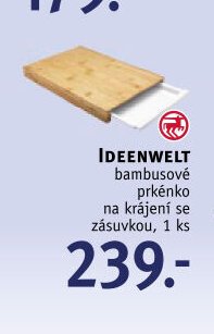 IDEENWELT bambusové prkénko na krájení se zásuvkou, 1 ks