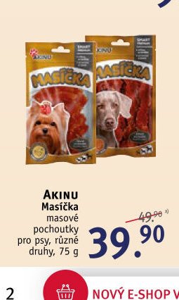 AKINU Masička masové pochoutky pro psy, různé druhy, 75 g
