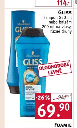 GLISS šampon 250 ml nebo 200 ml
