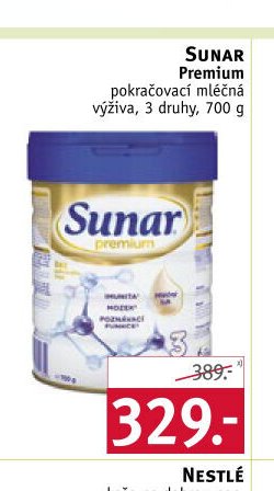 Sunar Premium pokračovací mléčná výživa