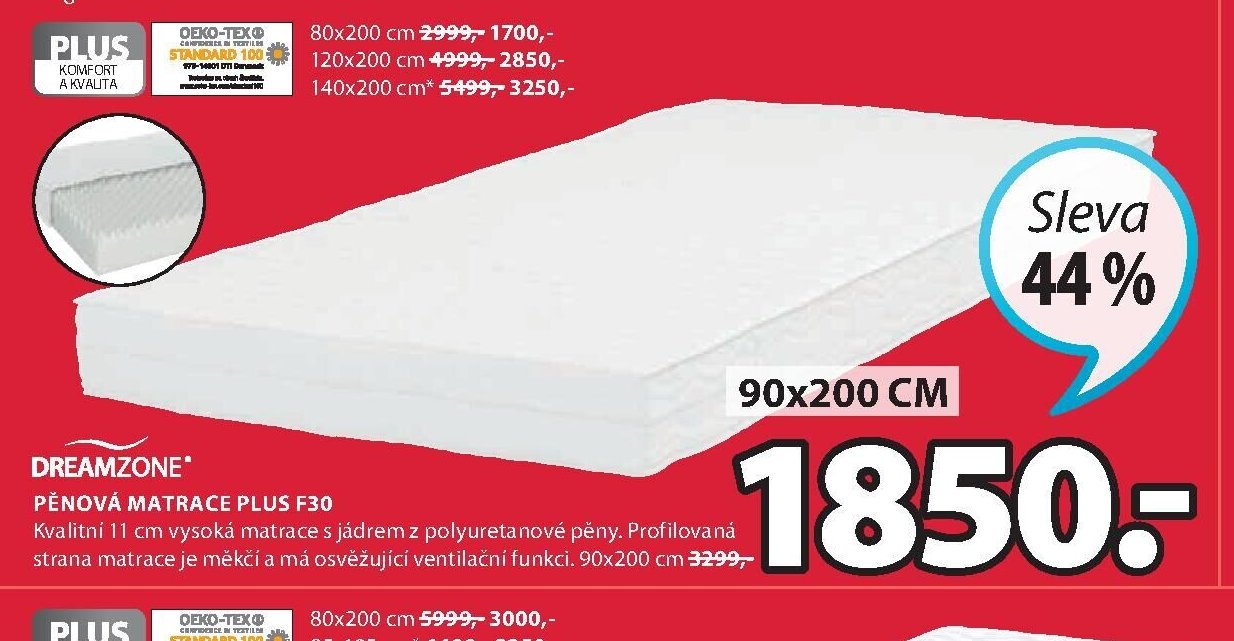 Pěnová matrace PLUS F30