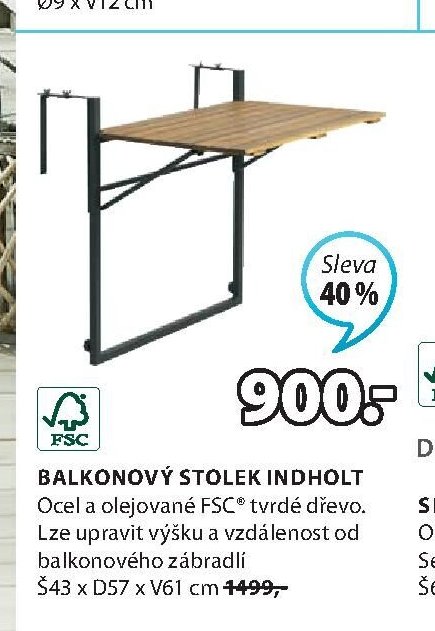 BALKONOVÝ STOLEK INDHOLT