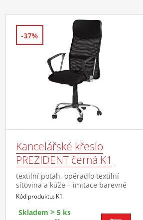 Kancelářské křeslo PREZIDENT černá K1