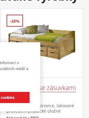 Postel se zásuvkami