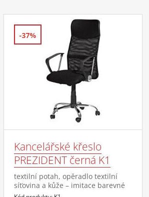 Kancelářské křeslo PREZIDENT černá K1