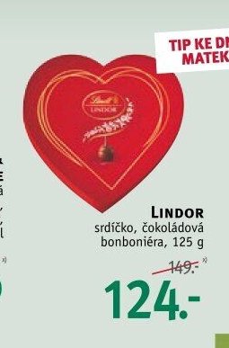 LINDOR srdíčko, čokoládová bonboniéra, 125 g - ROSSMANN drogerie aktualniletaky.eu