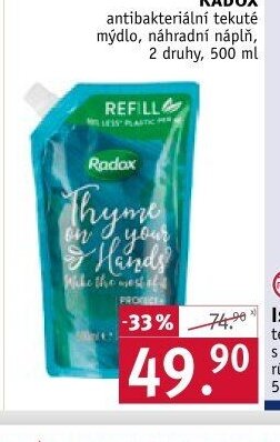 Radox antibakteriální tekuté mýdlo, náhradní náplň, 500 ml
