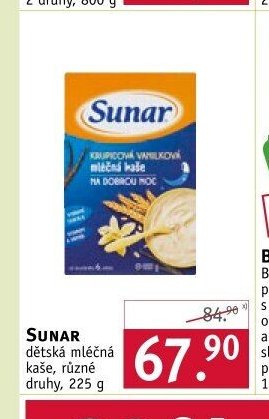 SUNAR dětská mléčná kaše