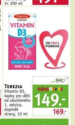 TEREZIA Vitamin D3, kapky pro děti