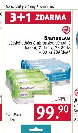 BABYDREAM dětské vlhčené ubrousky