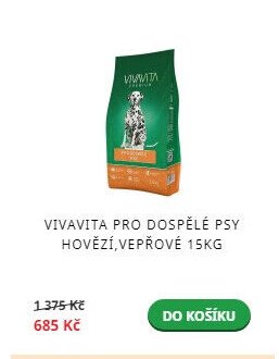 Vivavita pro dospělé psy hovězí, vepřové 15kg