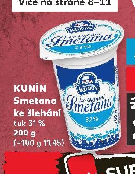 KUNÍN Smetana ke šlehání