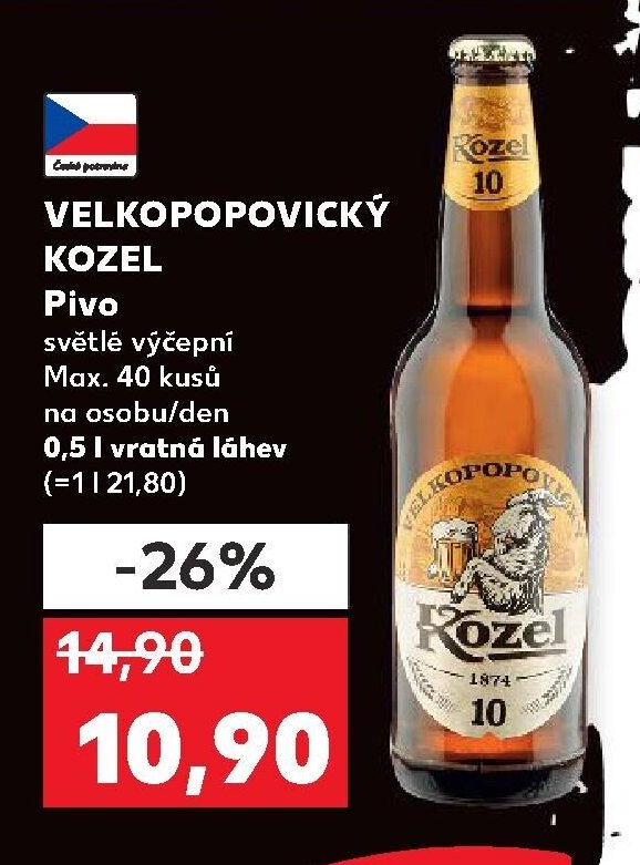 VELKOPOPOVICKÝ KOZEL Pivo 0,5 l
