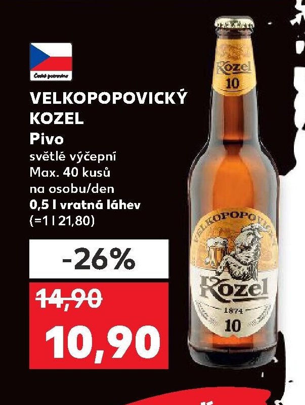 Velkopopovický Kozel Pivo 0,5 l