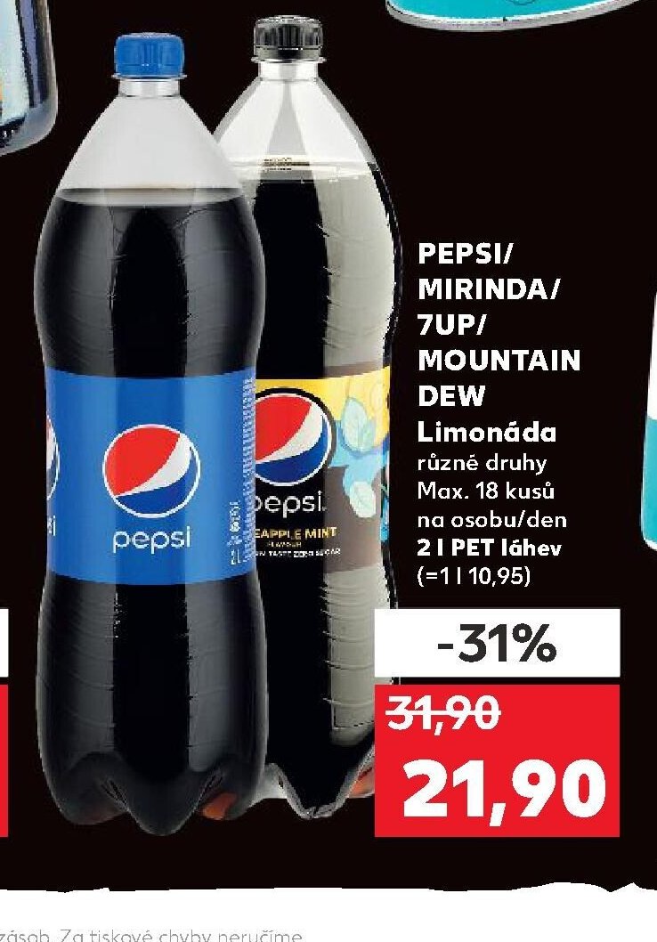 Pepsi/Mirinda/7Up/Mountain Dew Limonáda 2 l