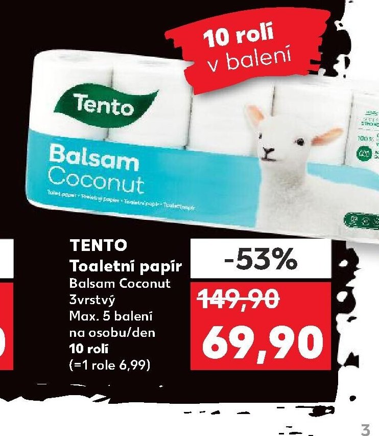 Tento Toaletní papír Balsam Coconut 10 rolí
