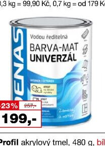 DENAS Univerzál mat vrchní vodou ředitelná barva, 0,7 kg