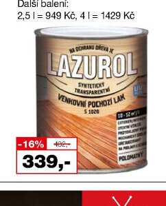 LAZUROL lak pochozí venkovní S1020 - Barvy a laky drogerie aktualniletaky.eu