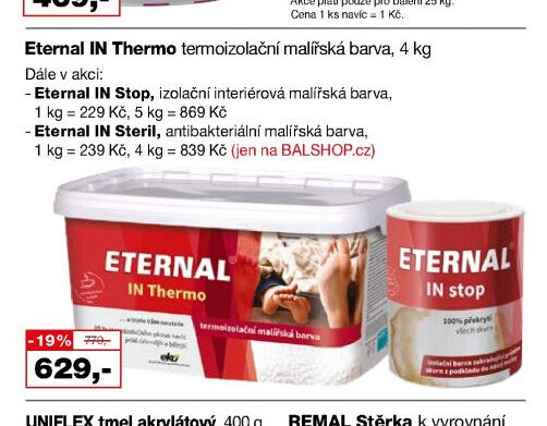 Eternal IN Thermo termoizolační malířská barva, 4 kg - Barvy a laky drogerie aktualniletaky.eu